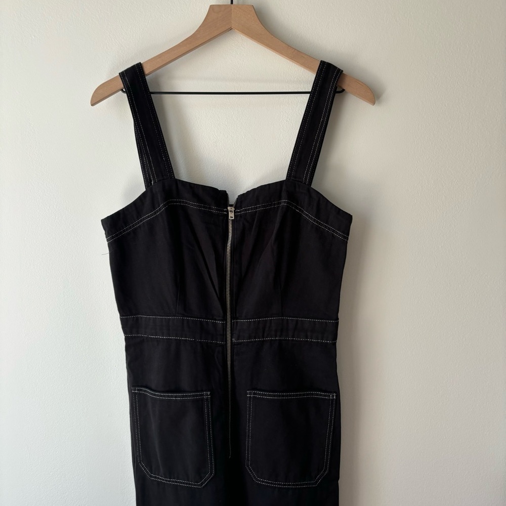 REFORMATION Ren Regenerative Cotton Denim Twill Jumpsuit In‎ Black Sz 6 - Picture 6 of 10
